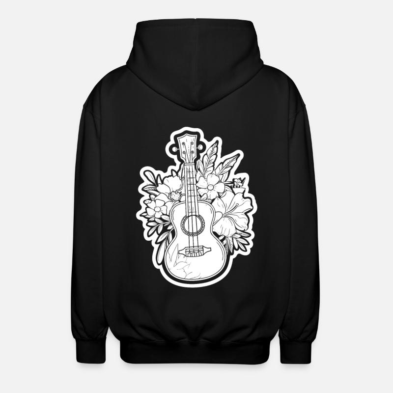 Ukulele Comic Look - Unisex Hooded Jacket - black