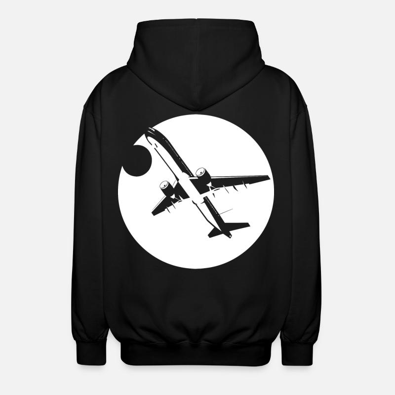 Flieger Zeichnung - Unisex Kapuzenjacke - Schwarz
