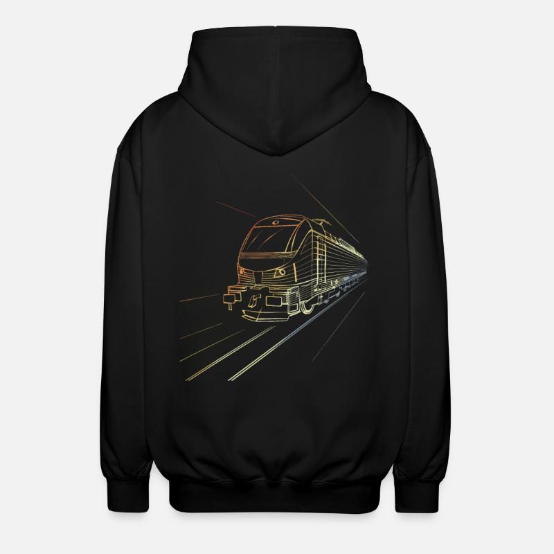 Train Sketch 90s Look - Unisex Hooded Jacket - black