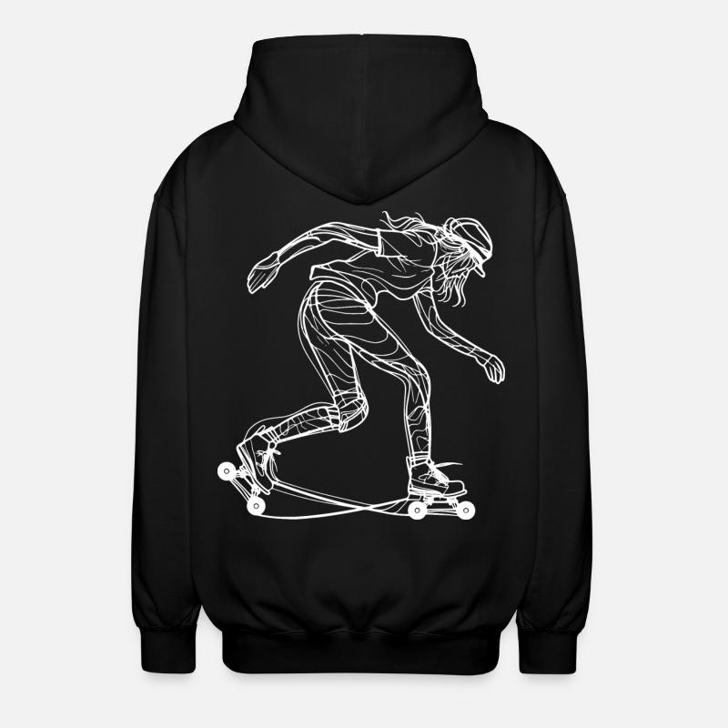 Rollschuh Mädchen - Unisex Kapuzenjacke - Schwarz