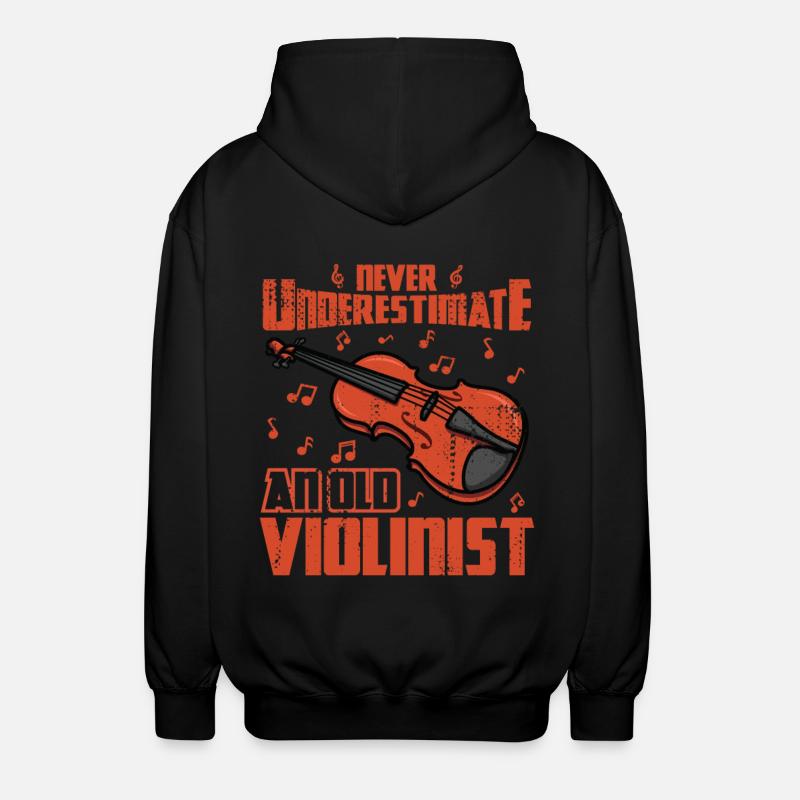 Never Underestimate An Old Violinist - Unisex Kapuzenjacke - Schwarz