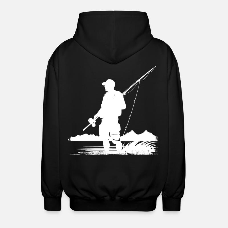 Dessin de pêche - Veste à capuche unisexe - noir