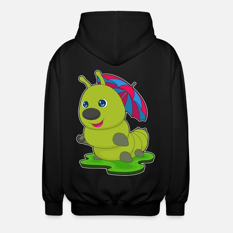 Raupe Regenschirm - Unisex Kapuzenjacke - Schwarz