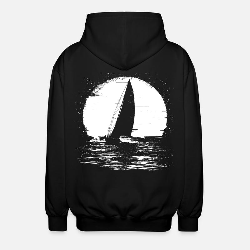 Segelboot - Unisex Kapuzenjacke - Schwarz