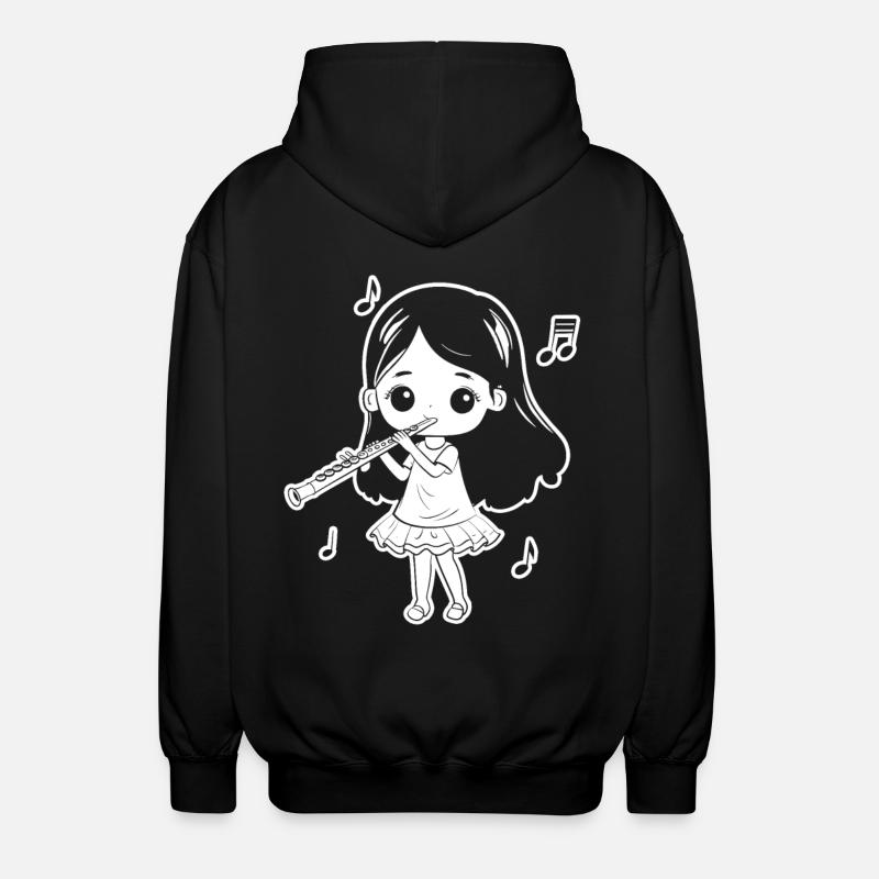 Drôle Flûte Fille Comic Look - Veste à capuche unisexe - noir