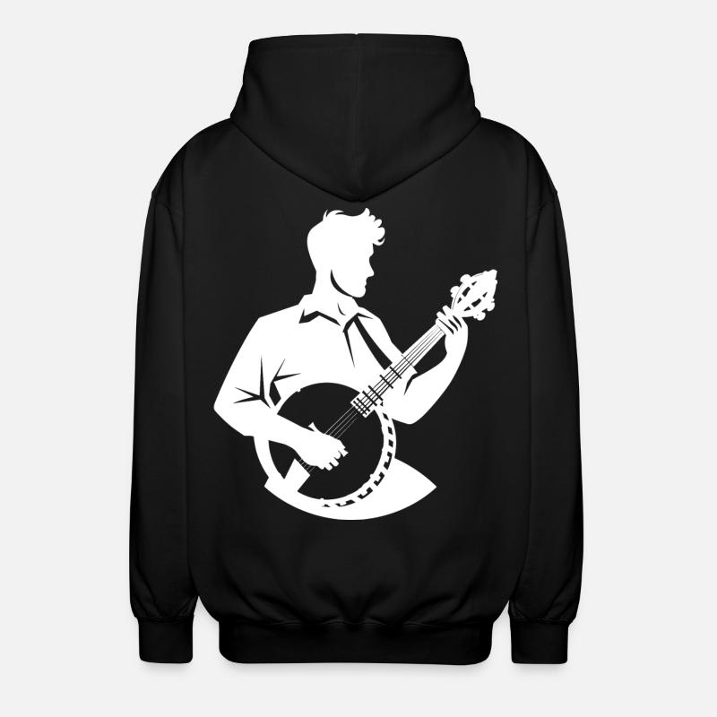 Dessin d’un joueur de banjo - Veste à capuche unisexe - noir