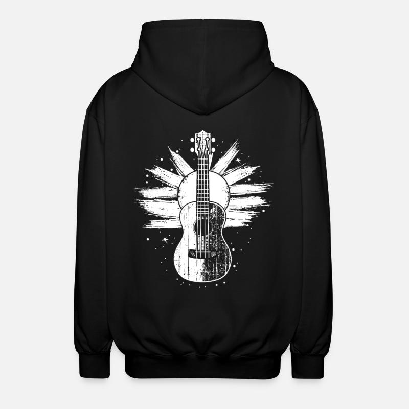 Ukulele Skizze - Unisex Kapuzenjacke - Schwarz