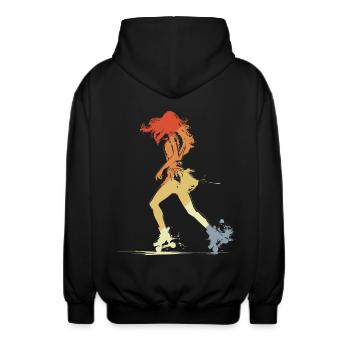 Roller Skating Girl Grafik - Unisex Kapuzenjacke - Schwarz - Hinten - AI Model Male 185 light (185cm)