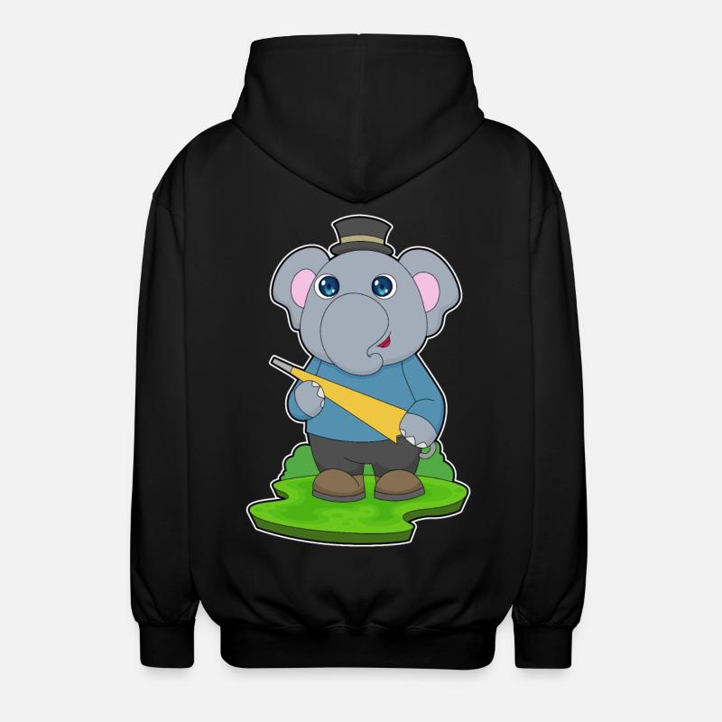 Elephant Rain Umbrella - Unisex Hooded Jacket - black
