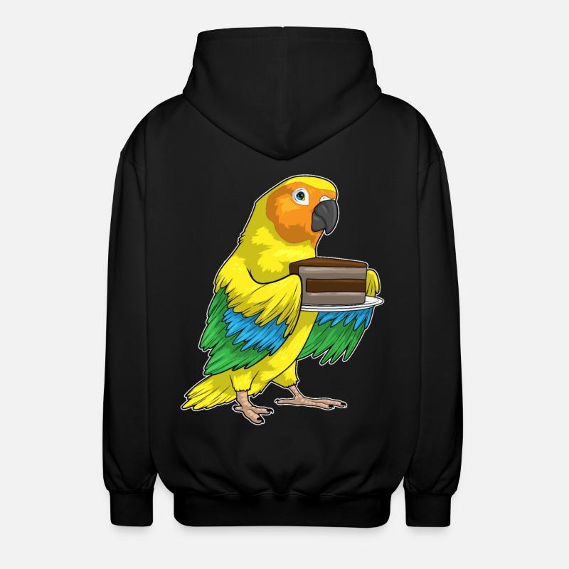 Gâteau d’anniversaire perroquet - Veste à capuche unisexe - noir