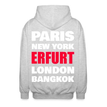 Erfurt Stadt  - Unisex Kapuzenjacke - Hellgrau meliert - Hinten - AI Model Male 185 light (185cm)