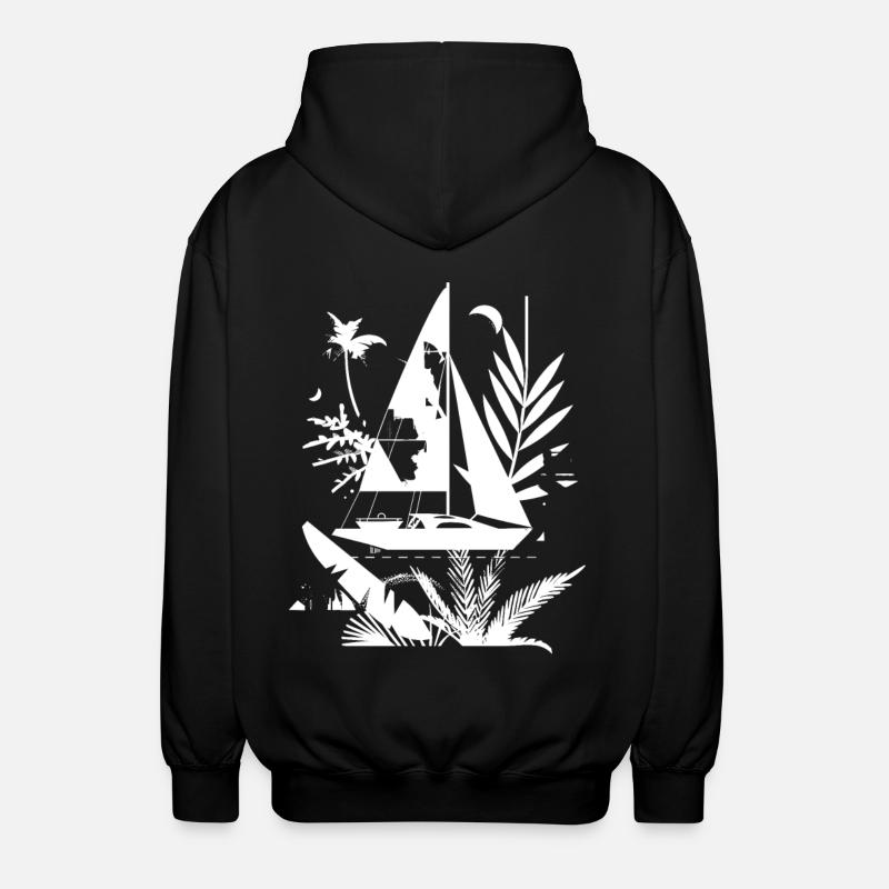 Segelboot Comic - Unisex Kapuzenjacke - Schwarz