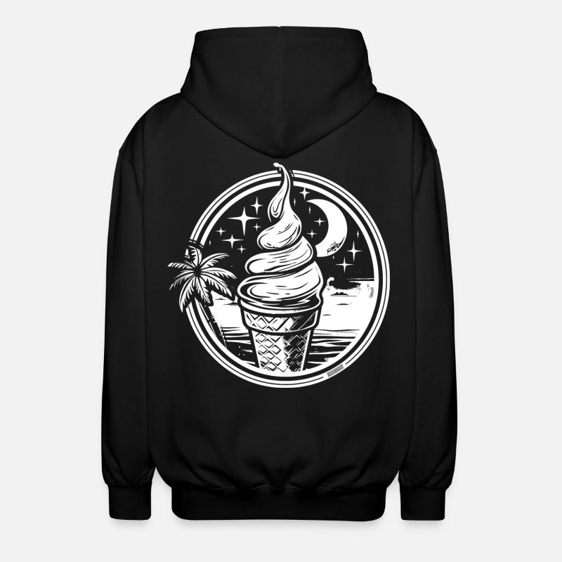 Dessin de crème glacée - Veste à capuche unisexe - noir