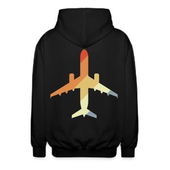 Airplane Retro - Unisex Hooded Jacket - black - Back - AI Model Male 185 light (185cm)