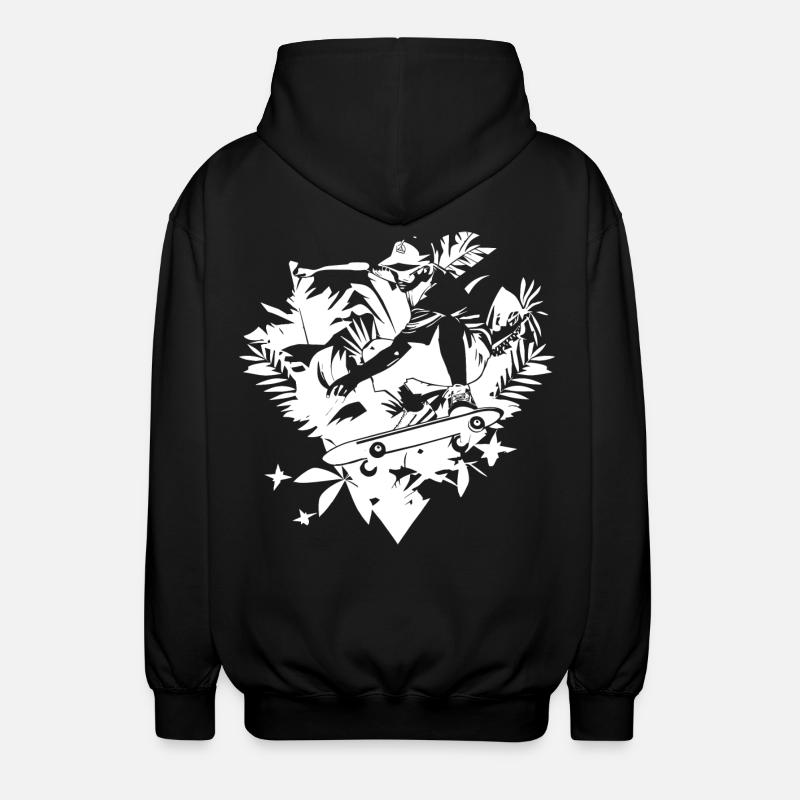 Dessin de patineur - Veste à capuche unisexe - noir