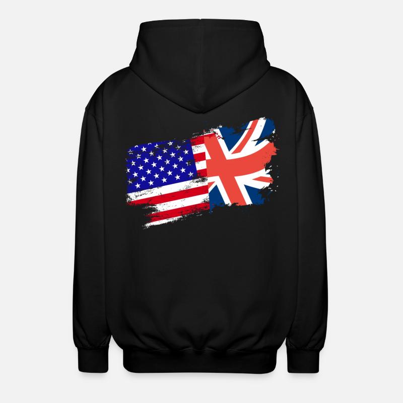 American Brithish Root - Unisex Hooded Jacket - black