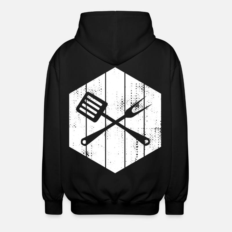 Wooden spoon and fork - Unisex Hooded Jacket - black