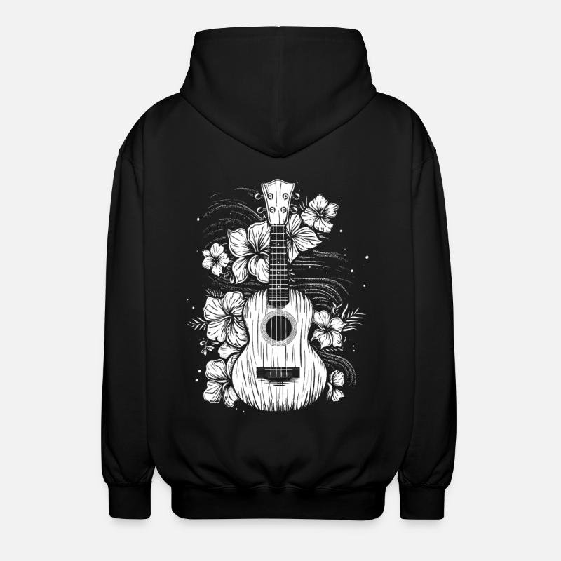 Ukulele Comic Look - Unisex Hooded Jacket - black