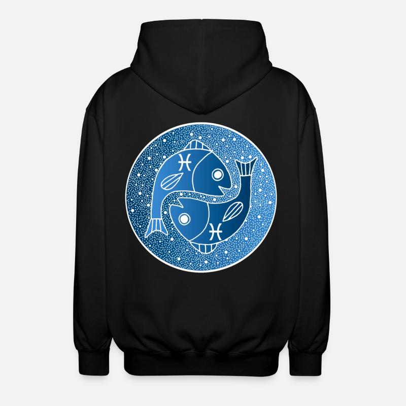 Fische Sternzeichen - Unisex Kapuzenjacke - Schwarz
