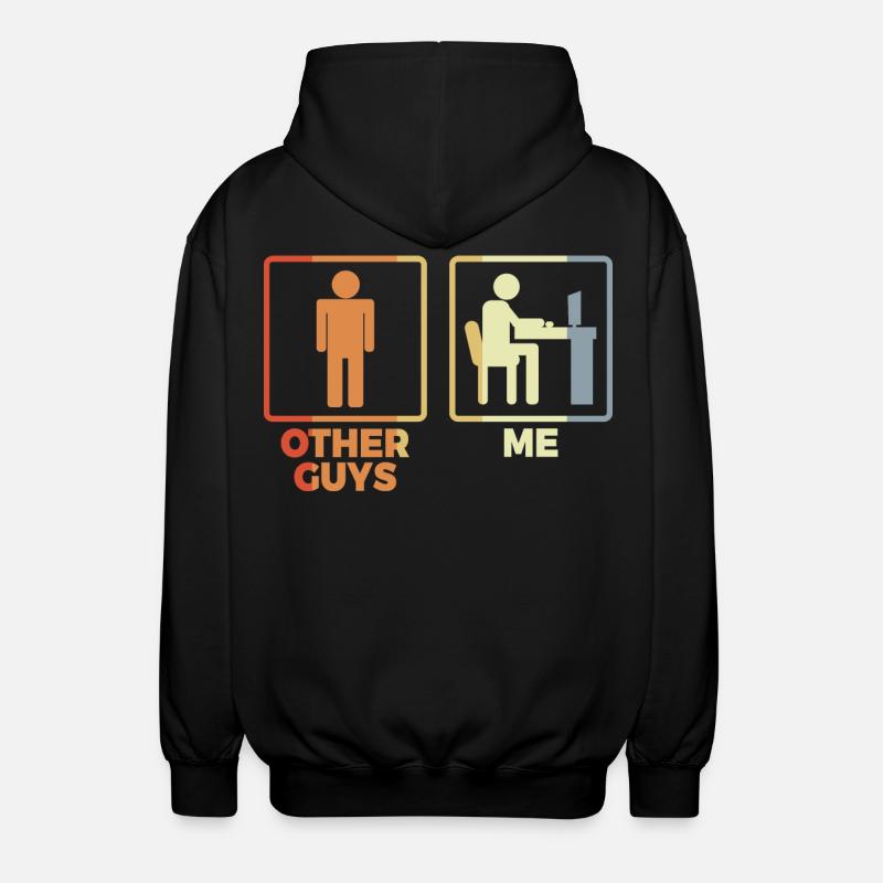 Programmer stick figure - Unisex Hooded Jacket - black