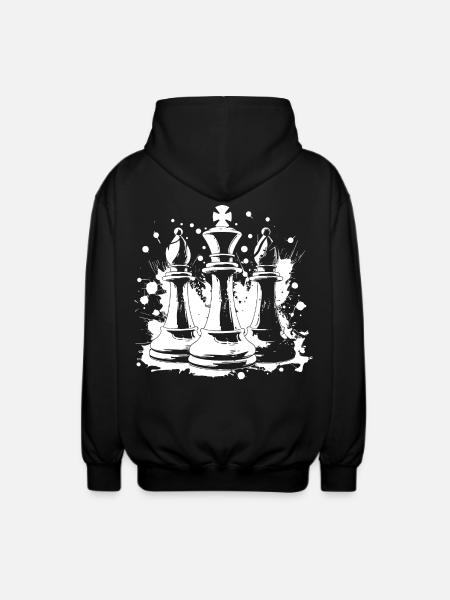 Chess bishop and king - Unisex Hooded Jacket - black