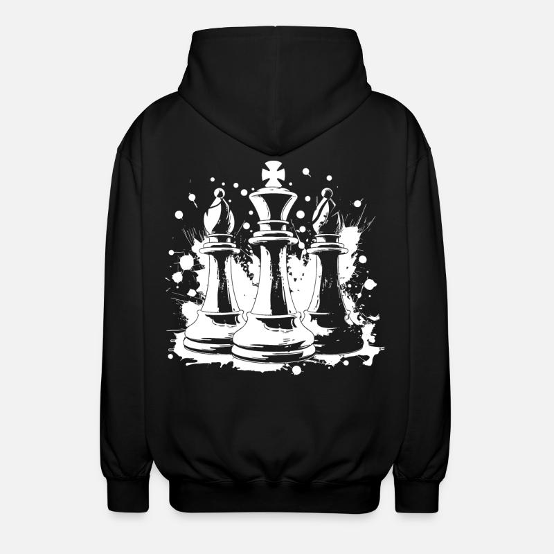 Chess bishop and king - Unisex Hooded Jacket - black
