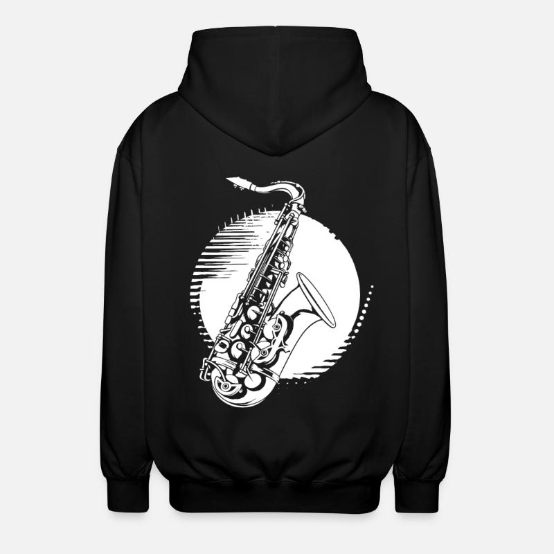 Graphisme pour saxophone - Veste à capuche unisexe - noir