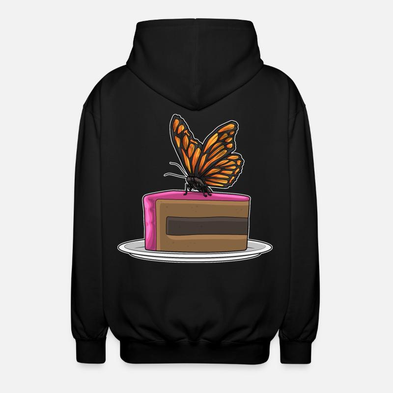 Butterfly Birthday Cake - Unisex Hooded Jacket - black