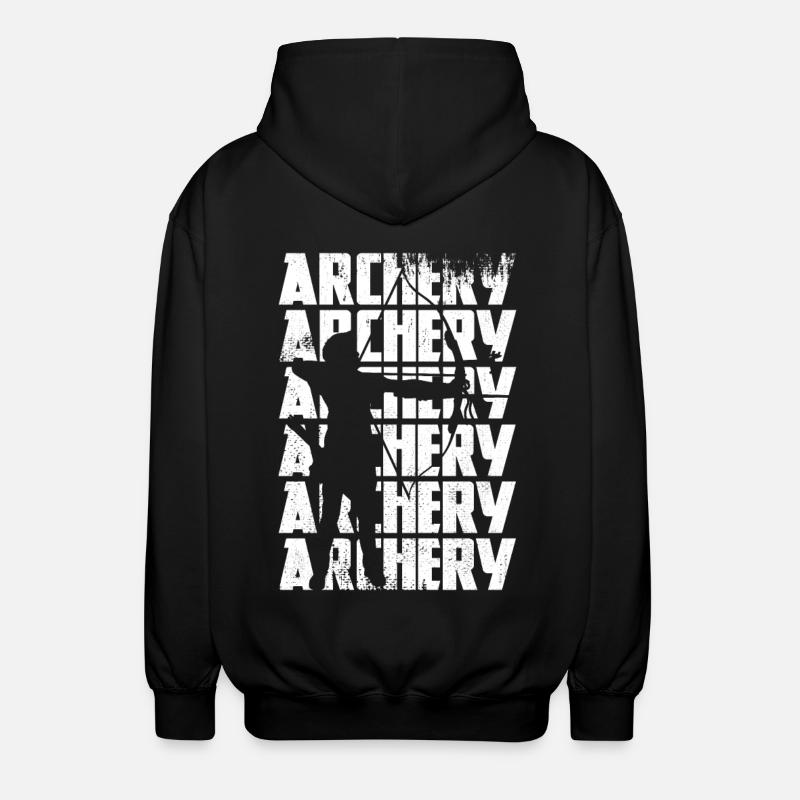 Bogenschießen - Unisex Kapuzenjacke - Schwarz