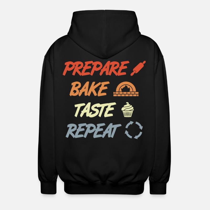 Préparer Cuire Goûter Répéter - Veste à capuche unisexe - noir