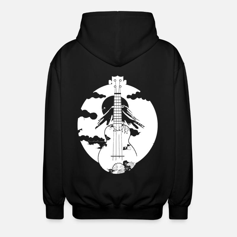 Ukulele Graphics - Unisex Hooded Jacket - black