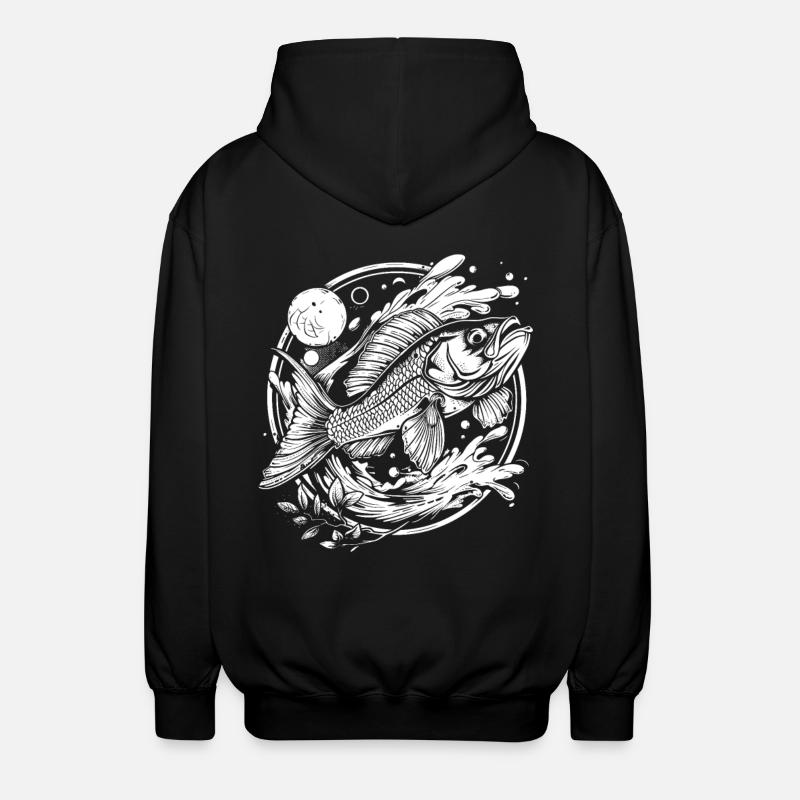 Graphique de poisson - Veste à capuche unisexe - noir
