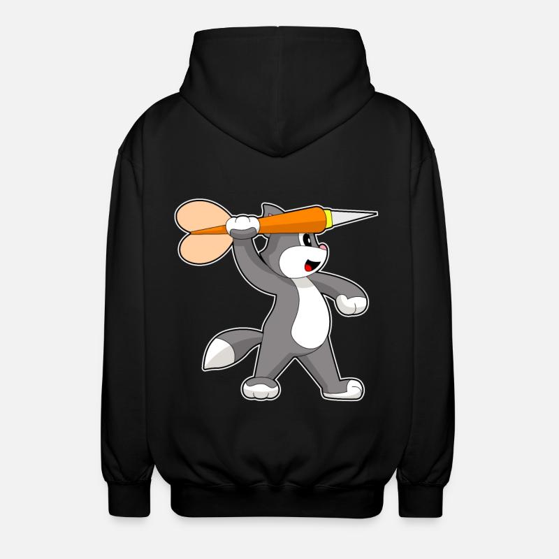Katze Dart Dartpfeil - Unisex Kapuzenjacke - Schwarz