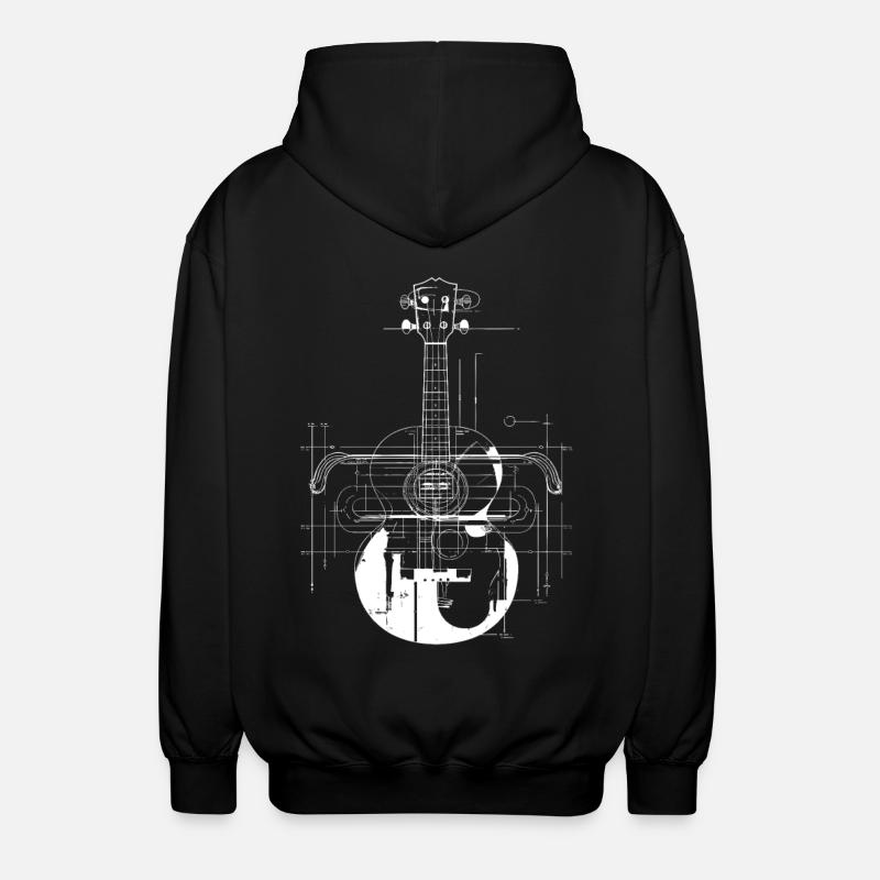 Dessin de ukulélé - Veste à capuche unisexe - noir