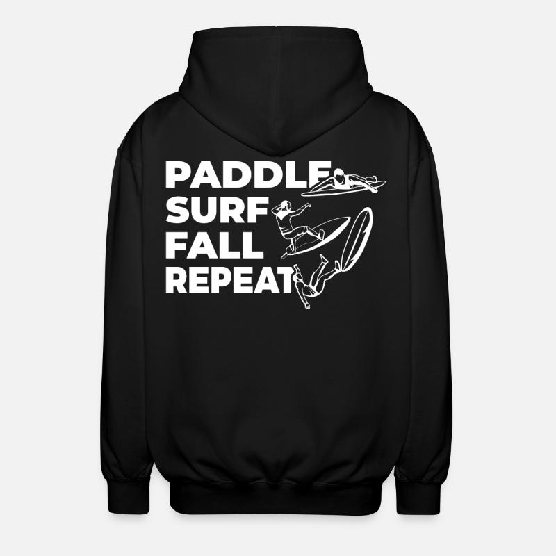 Paddle Surf Fall Repeat - Unisex Hooded Jacket - black