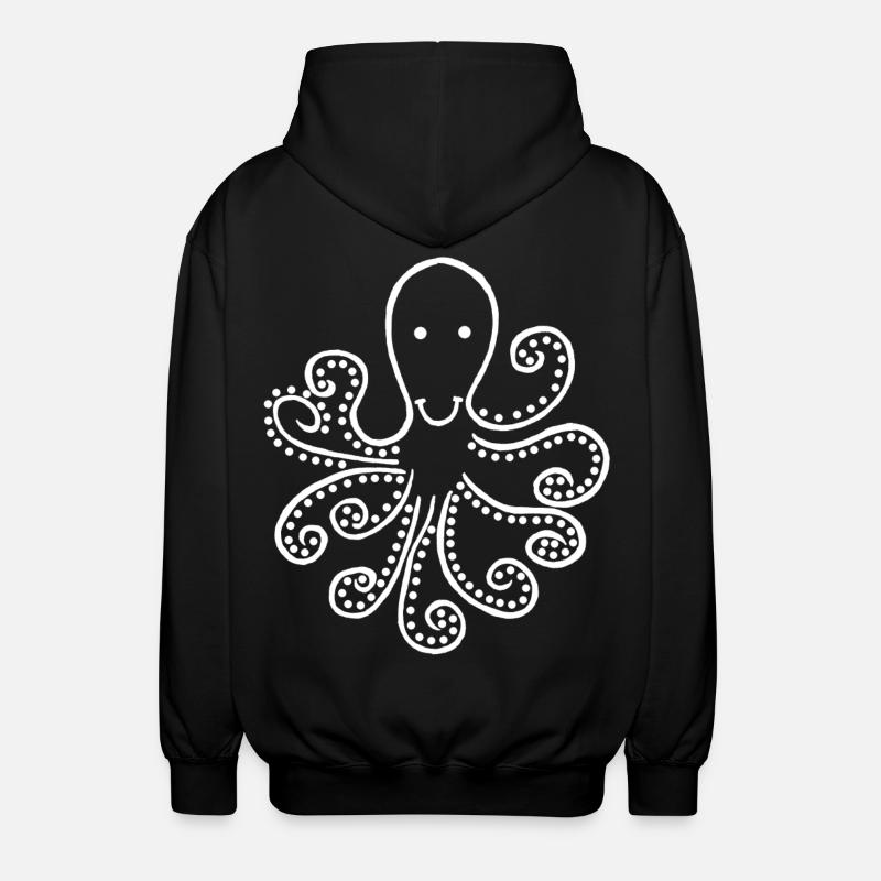 Pieuvre blanche étrange - Veste à capuche unisexe - noir
