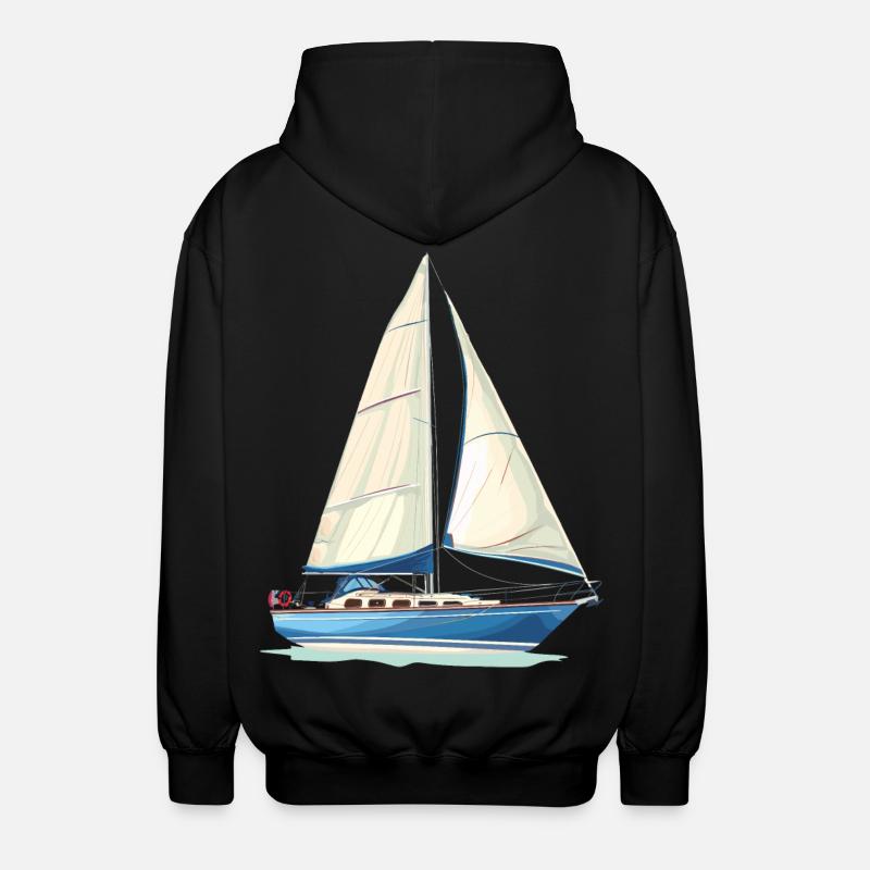 Graphismes de voilier - Veste à capuche unisexe - noir