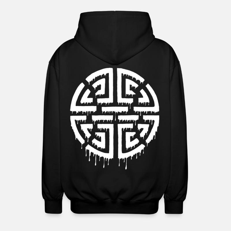 Graffiti d'un labyrinthe rouge - Veste à capuche unisexe - noir