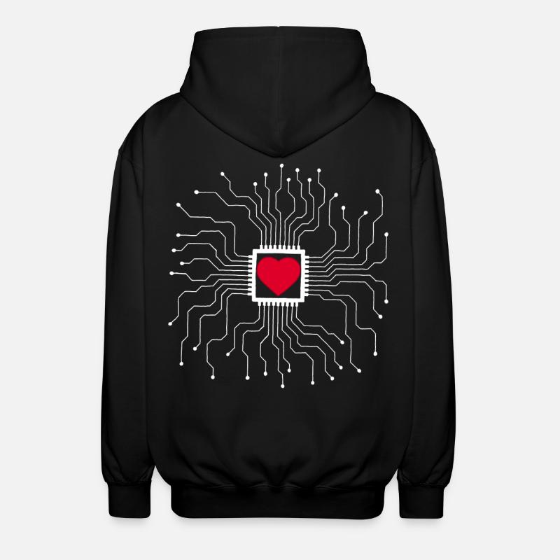 The heart is a machine - Unisex Hooded Jacket - black