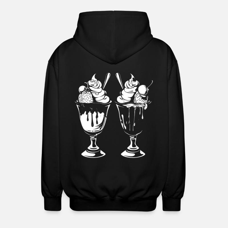 Eisbecher Grafik - Unisex Kapuzenjacke - Schwarz