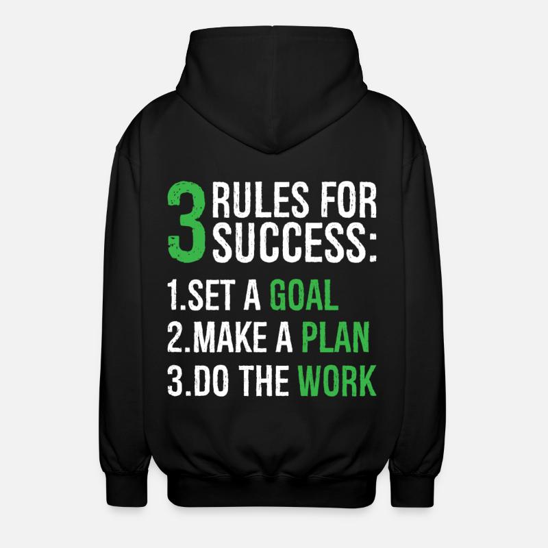 3 rules for success - Unisex Hooded Jacket - black
