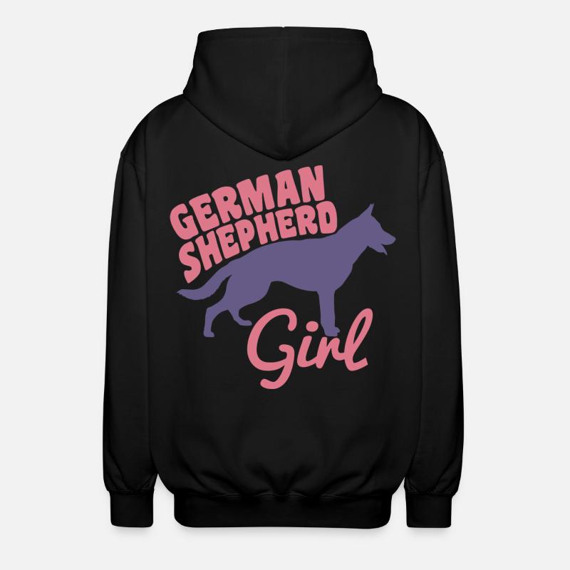 Schäferhund Mädchen - Unisex Kapuzenjacke - Schwarz