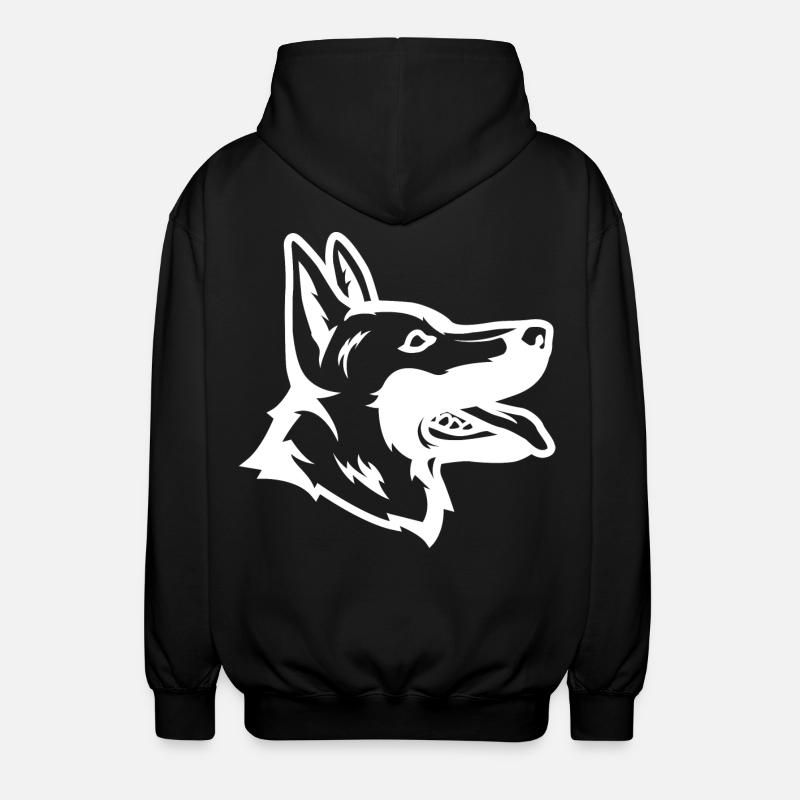 Schäferhund Zeichnung - Unisex Kapuzenjacke - Schwarz