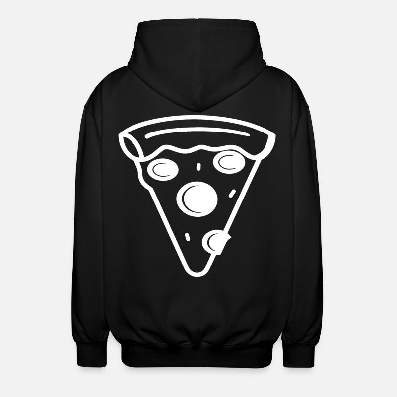 Pizza Slice Line Art - Unisex Hooded Jacket - black