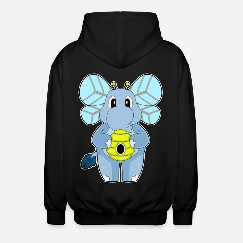 Elefant Biene - Unisex Kapuzenjacke - Schwarz