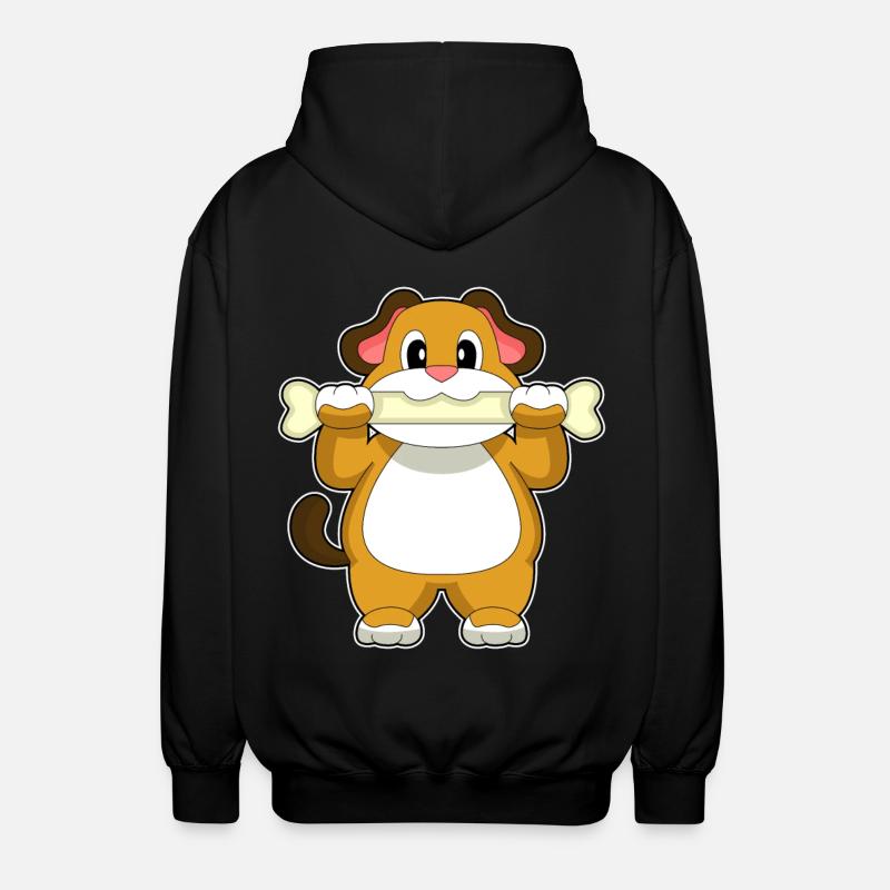 Hund Knochen - Unisex Kapuzenjacke - Schwarz
