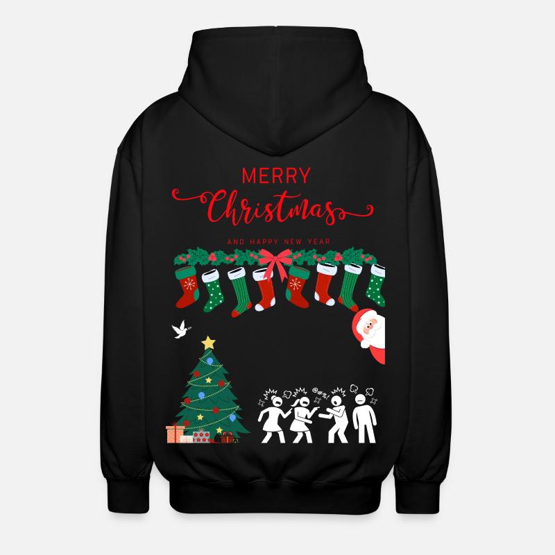 Glædelig jul - Unisex hættejakke. - sort