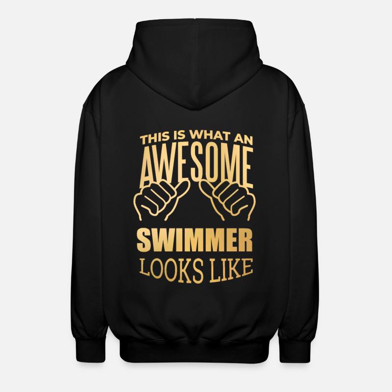 schwimmen - Unisex Kapuzenjacke - Schwarz