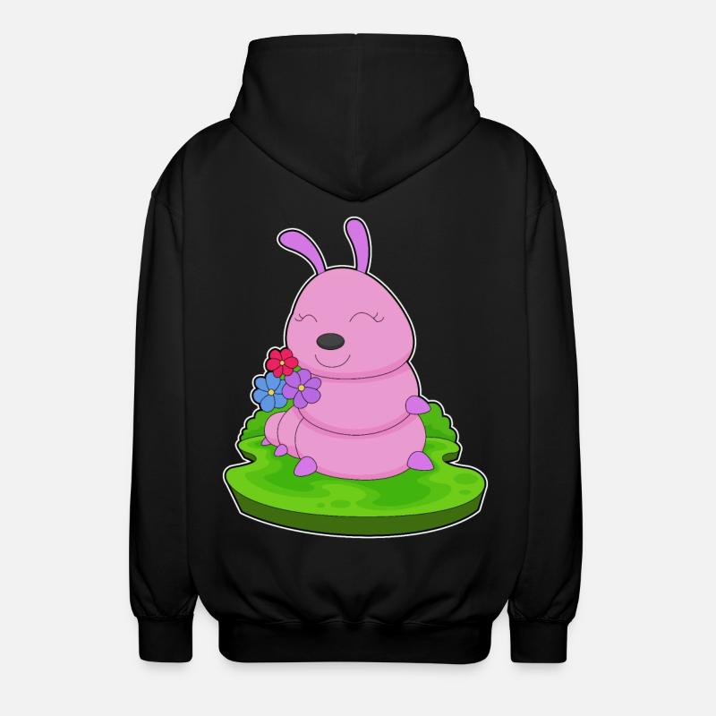 Fleurs de chenille - Veste à capuche unisexe - noir