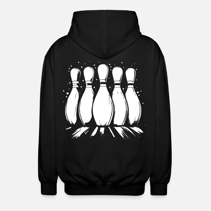 Bowling Pins - Unisex Kapuzenjacke - Schwarz